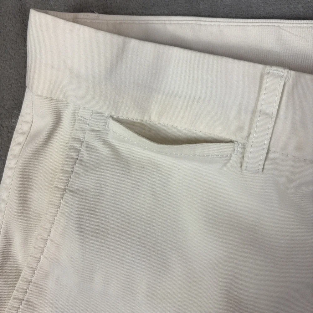 Faconnable Cadet Chino Pants Mens 36R White Straight Leg Cuffed Cotton Blend